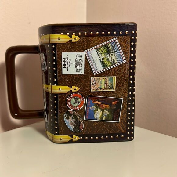 Coffee Mug Washington DC Souvenir Trunk Brown Vintage - Picture 2 of 9